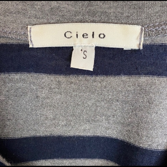 Oversized Pullover V Neck Striped Hi/Low Boxy Tee Small - Picture 7 of 8